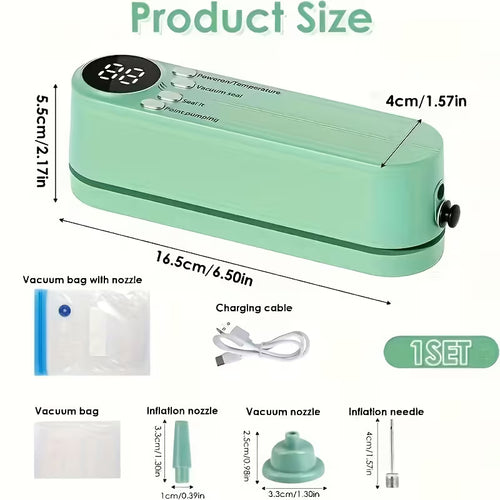Compact USB Vacuum Sealer Kit Fast Seal